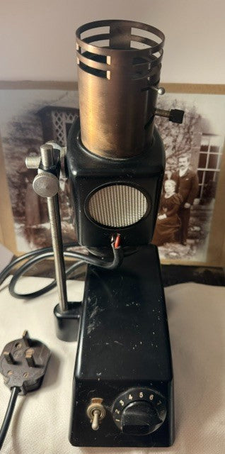 stunning retro microscope adjustable light source, 1960s, Good lamp