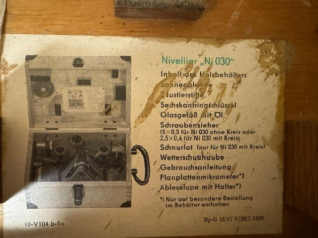 Carl Zeiss Jena dumpy / tilting level Ni 030
