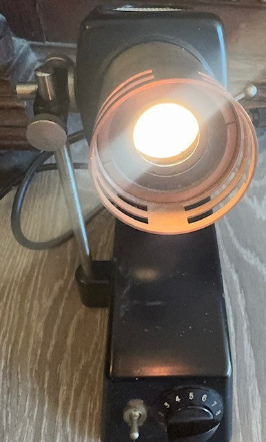 stunning retro microscope adjustable light source, 1960s, Good lamp