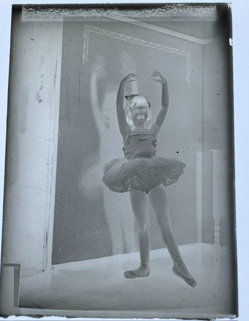 Seven vintage glass plate negatives