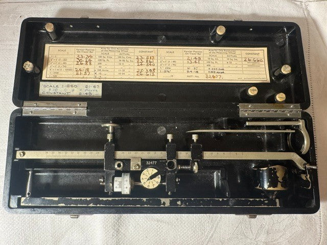 VINTAGE 1950s ALLBRIT POLAR PLANIMETER IN BAKELITE CASE COLLECTOR DISPLAY