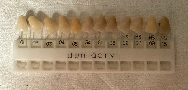 Vintage dentistry teeth colour matching sets