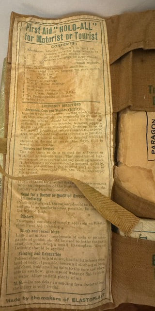 Vintage mid century car first aid kit