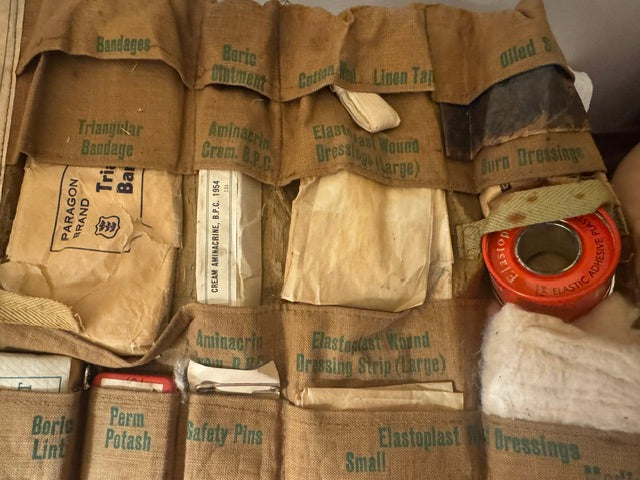 Vintage mid century car first aid kit