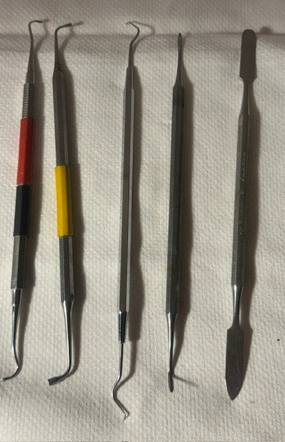 Five Vintage Dental Tools — Two by Ash of England