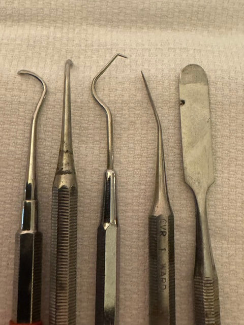 Five Vintage Dental Tools — Two by Ash of England