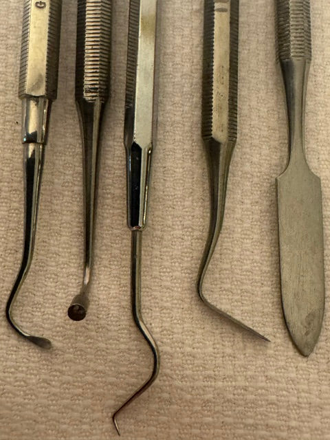 Five Vintage Dental Tools — Two by Ash of England
