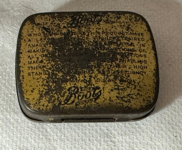 Vintage Boots Quinine & Phosphorous Tablets Tin — Mid-Century Nerve Tonic