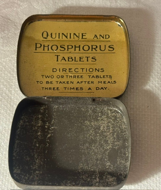 Vintage Boots Quinine & Phosphorous Tablets Tin — Mid-Century Nerve Tonic