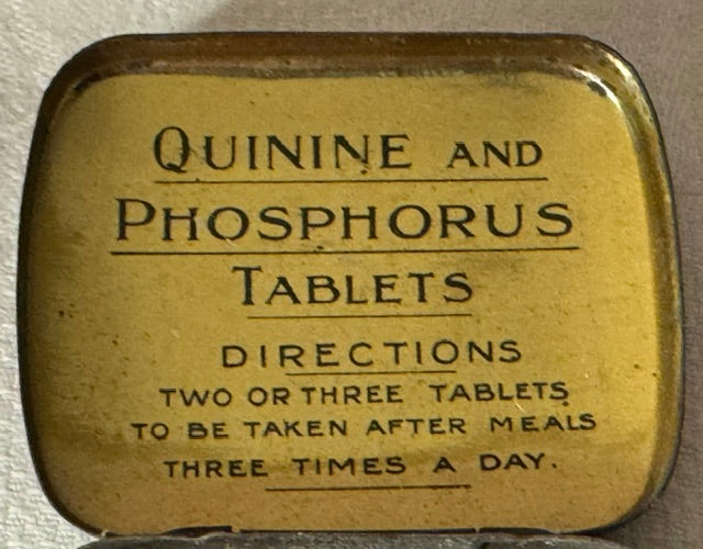 Vintage Boots Quinine & Phosphorous Tablets Tin — Mid-Century Nerve Tonic