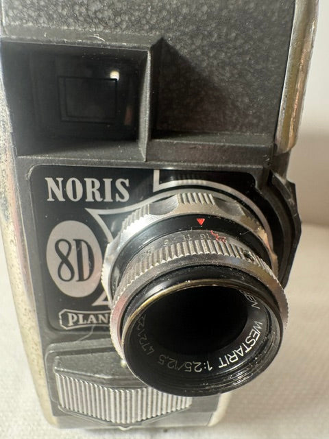 Vintage Noris 8D Plank Cine Camera 1970s — Double 8, Original Leather Case, Made in Germany