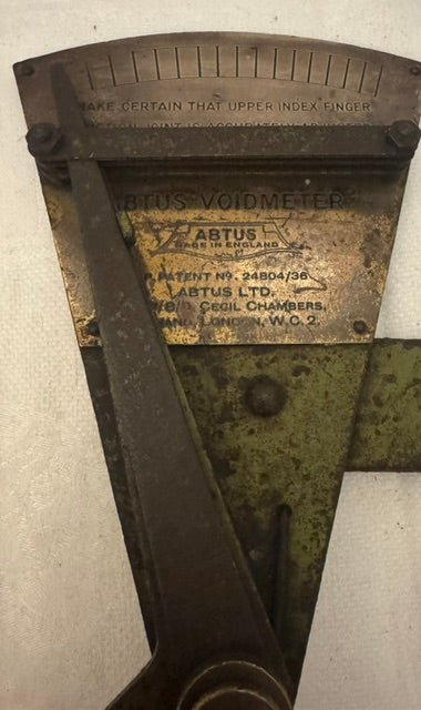 Abtus Voidmeter Railway Track Inspection Gauge c.1936 — Brass & Cast Iron, Patented