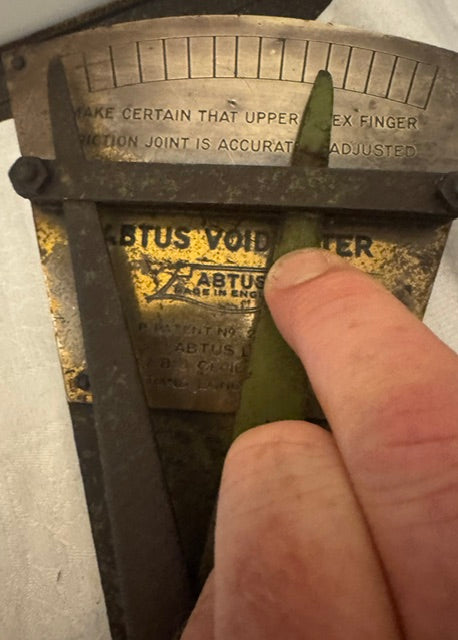 Abtus Voidmeter Railway Track Inspection Gauge c.1936 — Brass & Cast Iron, Patented