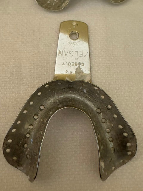 Six Vintage Stainless Steel Dental Impression Trays — Antique Dentistry, Assemblage Art