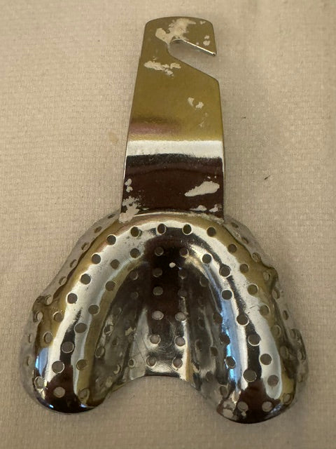 Six Vintage Stainless Steel Dental Impression Trays — Antique Dentistry, Assemblage Art
