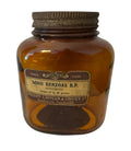 Vintage Amber Glass Chemist's Bottle — 'Sodii Benzoas B.P.', Wright, Layman & Umney Ltd, Original Label & Lid