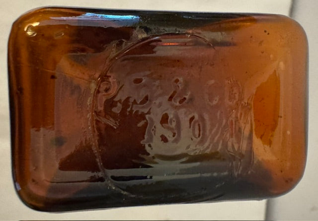 Vintage Amber Glass Chemist's Bottle — 'Ammonium Bromide' Tablets, Parke Davis & Co., Original Label