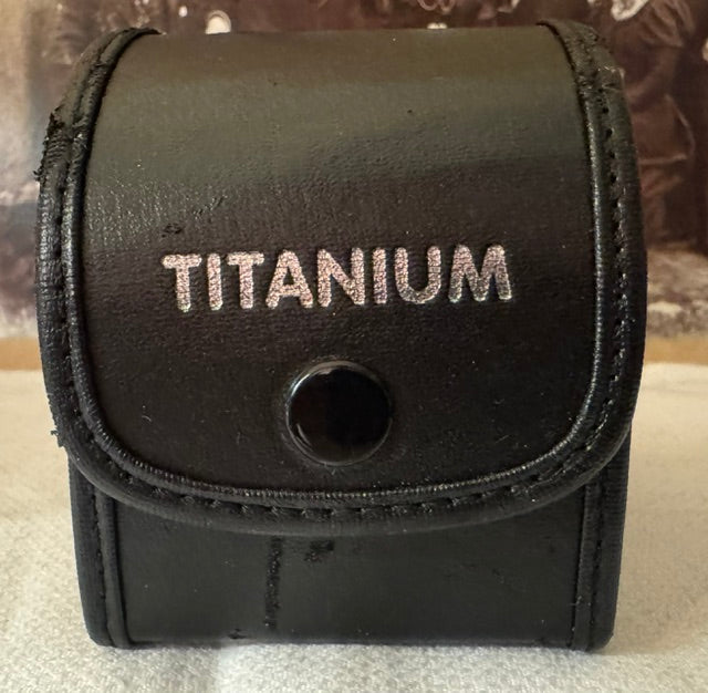 Titanium Super Wide Angle 0.42x AF Lens — Leather Case, Two Adapter Rings, Original Box & Instructions