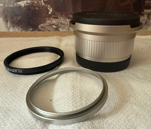 Titanium Super Wide Angle 0.42x AF Lens — Leather Case, Two Adapter Rings, Original Box & Instructions