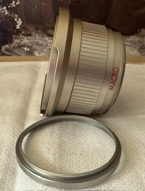 Titanium Super Wide Angle 0.42x AF Lens — Leather Case, Two Adapter Rings, Original Box & Instructions