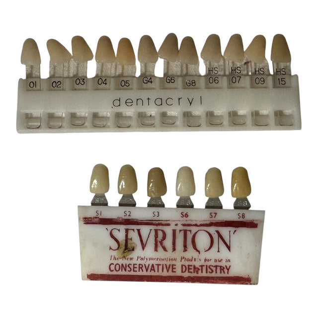 Vintage dentistry teeth colour matching sets