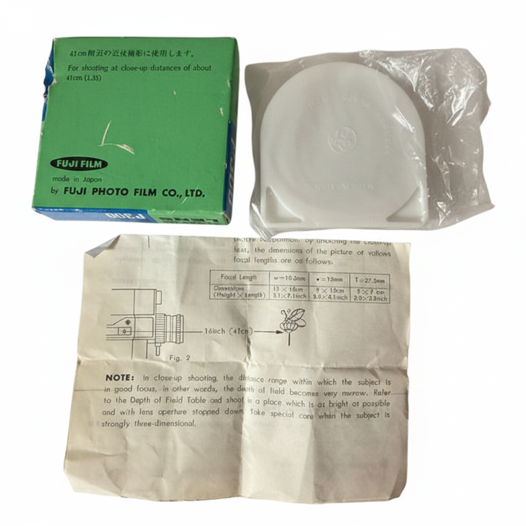 Fujica Single-8 close-up lens white background