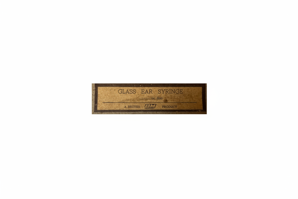 Glass Ear Syringe box label - white background