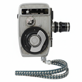 Vintage cine camera on white background