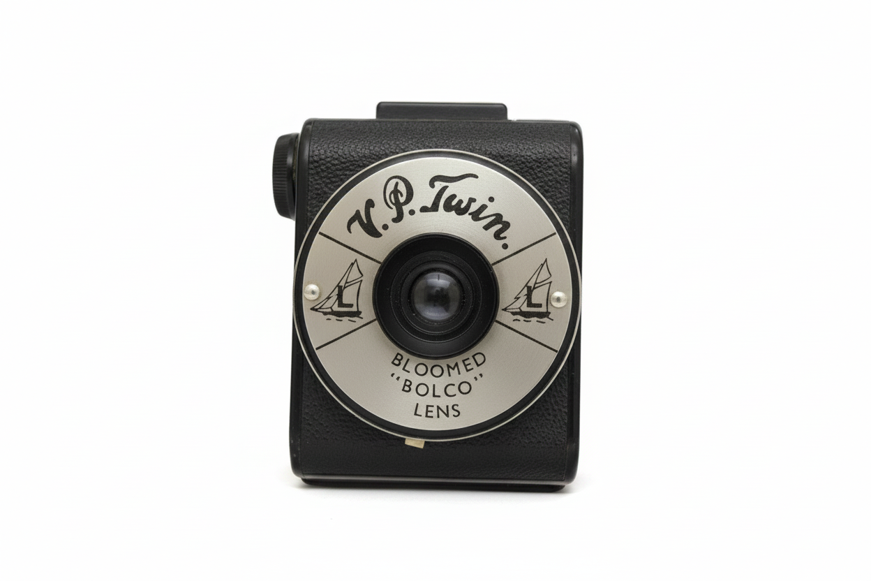 Vintage V.P. Twin camera - white background